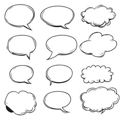 Obraz premium Vector set of Comic Speech Bubbles