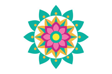 Colorful mandala in hand drawn style