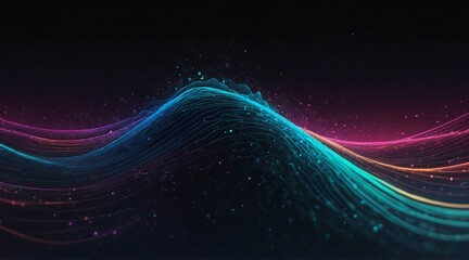 Obraz premium Abstract neon wave with vibrant colors