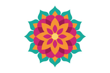 Colorful mandala in hand drawn style