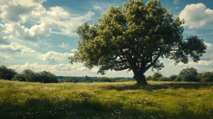 Obraz premium Oak trees are common in England.