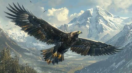 Fototapeta premium eagle soaring , eagle mountains , sky eagle , high resolution eagle image