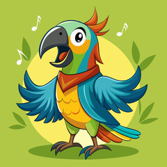 Fototapeta premium funny parrot, colorful feathers, cartoon parrot, talking parrot, happy bird, tropical bird, vibrant colors, parrot 