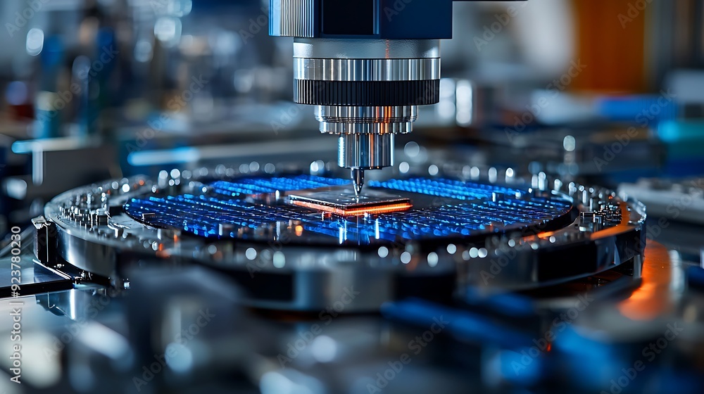 Poster cutting edge solar cell in modern laboratory showcasing intricate details and advanced design: a clo