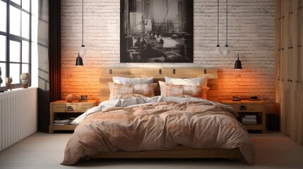 A photo of a bed with a reversible comforter