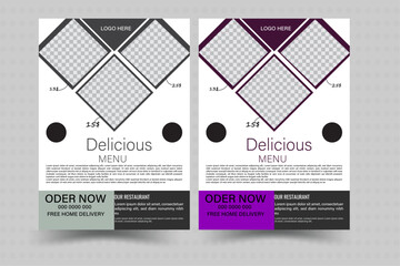 Food Flyer A4 size Vector Template. Fast food flyer template design. sales promotion, culinary promotion, ready to edit and use.