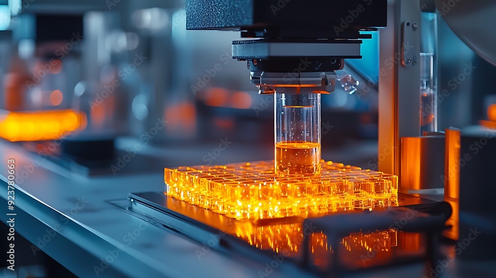 Poster cutting edge solar cell in modern laboratory showcasing intricate details and advanced design: a clo