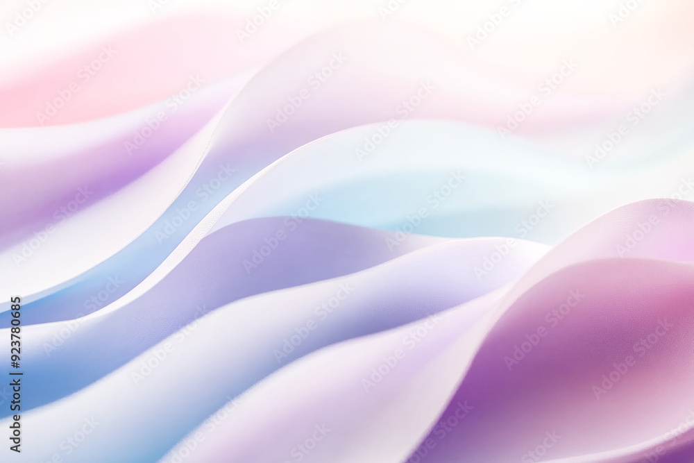 Poster a serene composition of soft pastel-colored waves of fabric, gently flowing and blending into each o