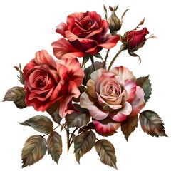 Rose Flower Sticker Design. A Beautiful and Detailed Representation of a Rose in Sticker Form. Perfect for Decor, Crafts, and Personalization.