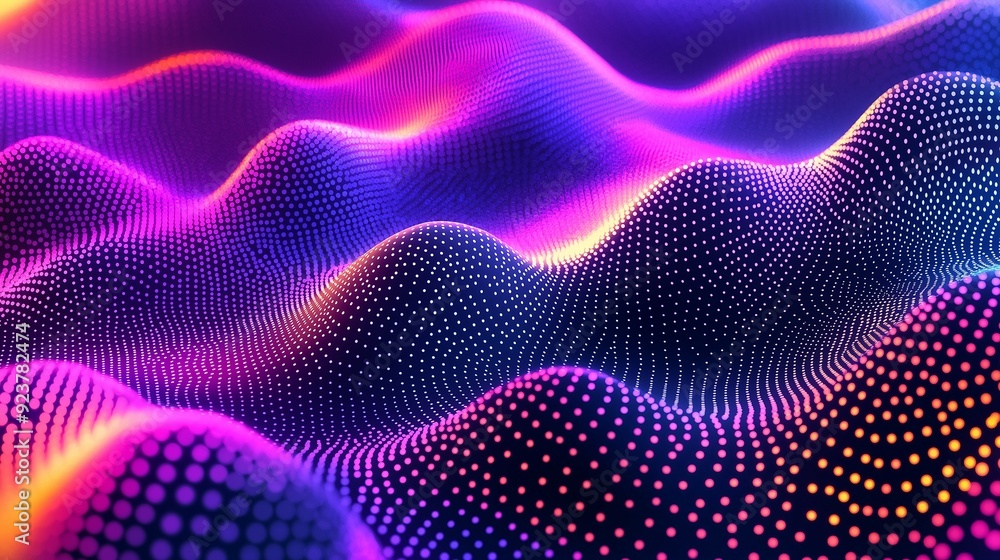 Poster an abstract scene with a flowing wave-like pattern.