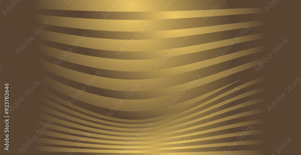 Poster The background design is in the form of repeating curved lines and planes with a gradient gold color that gives the impression of being luxurious and expensive