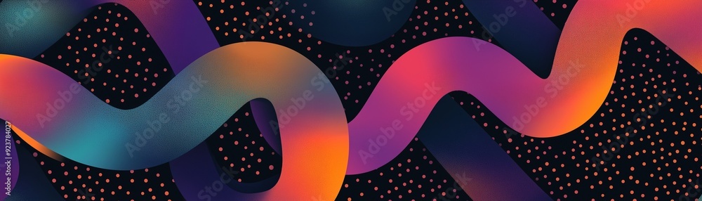 Poster an abstract scene with a flowing wave-like pattern.