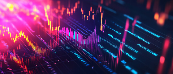 3D financial charts with glowing data points, symbolizing clear financial analysis2