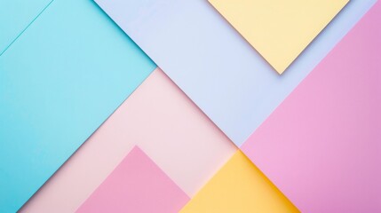 Obraz premium Overlapping pastel color paper background with geometric shapes. AI generated images.