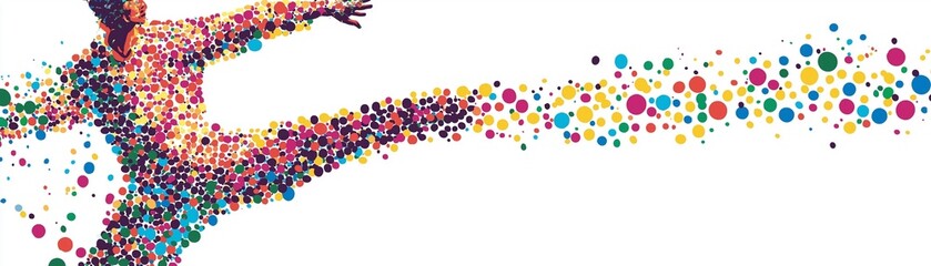 A dynamic and colorful illustration of taekwondo athlete.