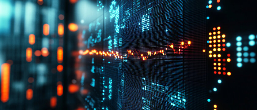 3D stock ticker board with dynamic price movements, representing active trading3 - Powered by Adobe