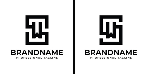 Letters SW Monogram Logo, suitable for any business with WS or SW initials