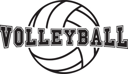 Volleyball typography clip art design on plain white transparent isolated background for card, shirt, hoodie, sweatshirt, apparel, tag, mug, icon, poster or badge