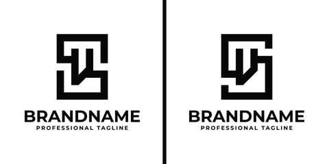 Letters SV Monogram Logo, suitable for any business with VS or SV initials