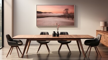 Black frame mockup in classic white interior with modern furniture  