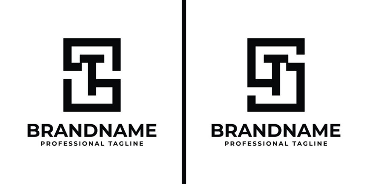 Letters ST Monogram Logo, suitable for any business with TS or ST initials