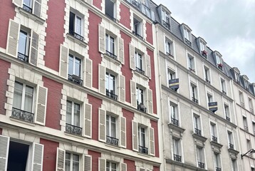 Facades of French buildings. Paris, France