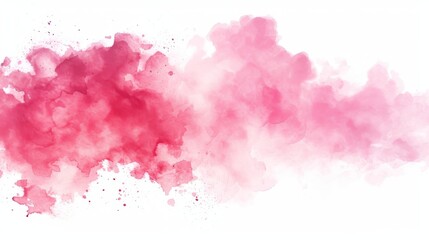 Obraz premium An abstract pink watercolor stain on a white background