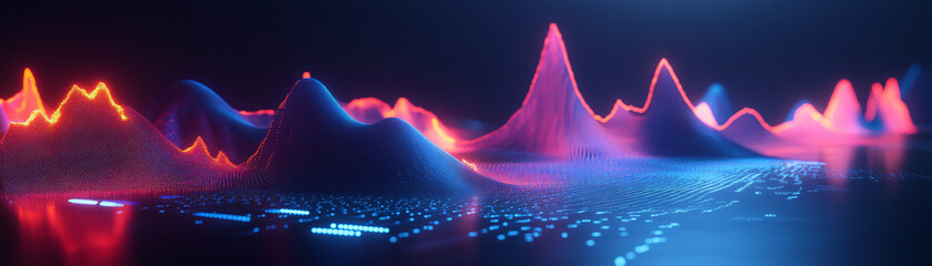 A 3D floating investment portfolio with glowing graphs, symbolizing diversified investments 2