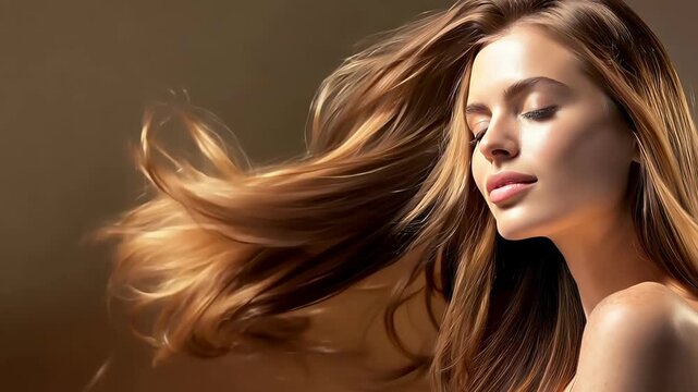 hair woman with stylish hairstyle, happy with beauty products, hair shampoo or conditioner, perfect healthy lovely shiny hair, fashion, modern, beauty, makeup, model, cosmetics, portrait