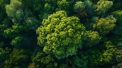 Naklejka premium Beautiful landscape of big tree in the forest.