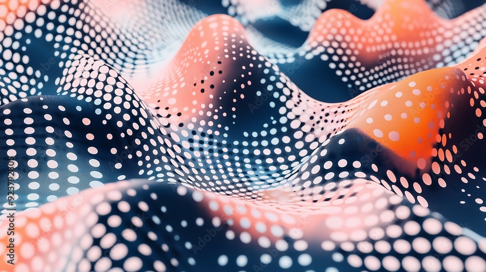 Poster an abstract scene with a flowing wave-like pattern.