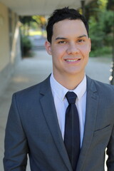 Handsome young man wearing a cute suit 