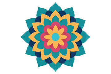 Colorful mandala in hand drawn style