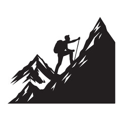 A man climbing mountain  Mountain illustration vector