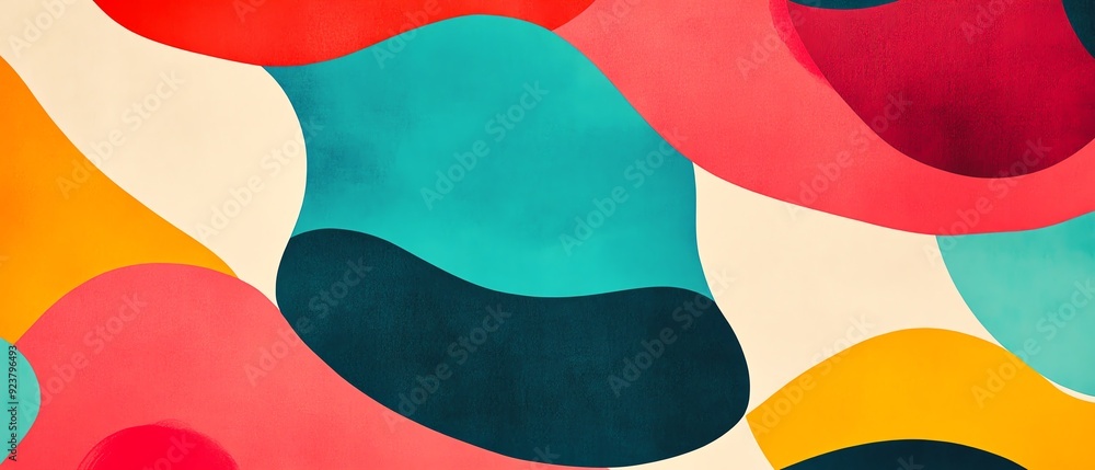 Poster vibrant abstract background featuring colorful shapes and smooth curves. perfect for modern design a