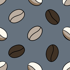 coffee beans seamless pattern