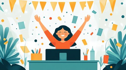 A customer service center celebrating achievements in service quality for outstanding performance and increased client loyalty