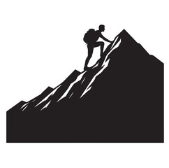 A man climbing mountain  Mountain illustration vector