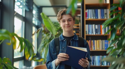 The student with book