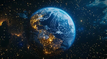 A distant view of Earth. Earth from Space.