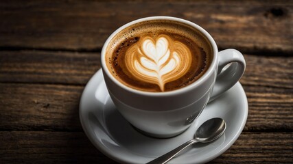 doppio a double shot of espresso usually served aesthetically in a wooden table