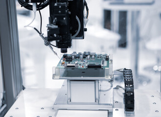 Production of automated robot for print circuit board (PCB) assembly for spot soldering of printed...