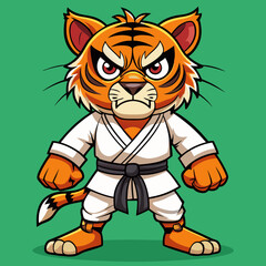 tiger karate kimono judo taekwondo vector sport mascot