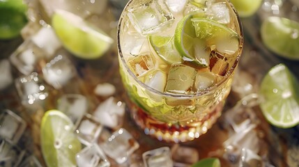 Refreshing Lime Cocktail with Ice