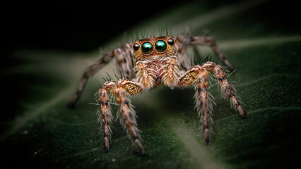 close up jumping spider