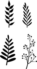 Set of hand drawn floral design elements Design element for poster label sign emblem menu Vector illustration