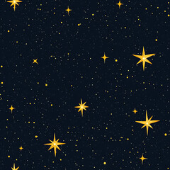 Naklejka premium This captivating illustration showcases the vast beauty of outer space, featuring a dynamic array of planets, stars, and cosmic elements floating in the night sky. The artwork brings to life a mesmeri