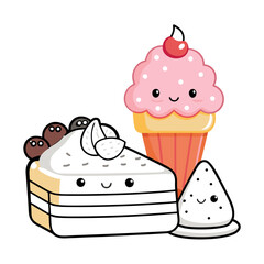 Sweet and delicious food on a isolated white background (3)