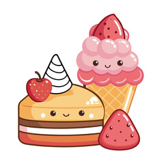 Sweet and delicious food on a isolated white background (5)