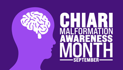 Chiari Malformation Awareness Month is observed every year in September. Holiday concept. Template for background, banner, card, poster, placard, design template with unique shapes with standard color